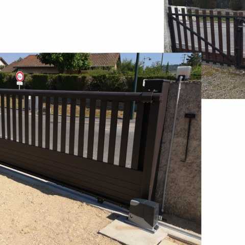 Portail coulissant aluminium et seuil à Odenas