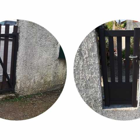 Portail coulissant aluminium et seuil à Odenas
